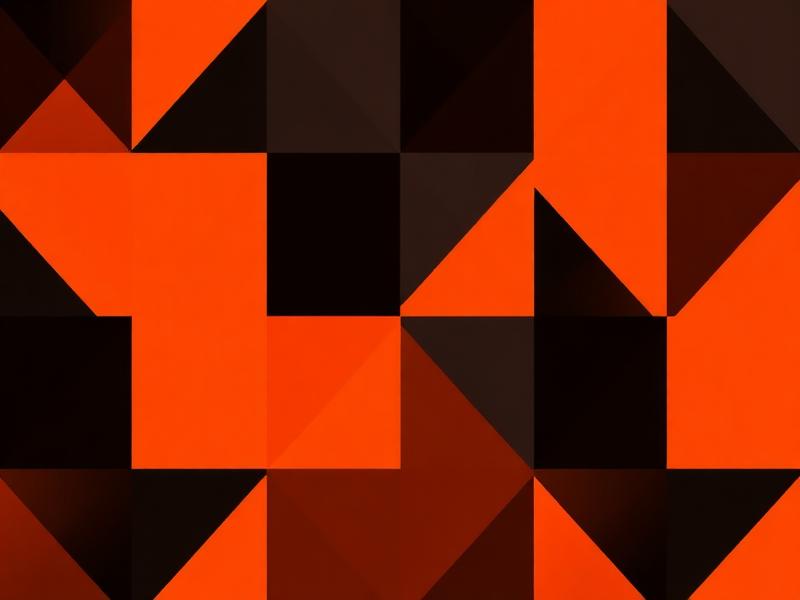 Abstract orange and black geometric composition
