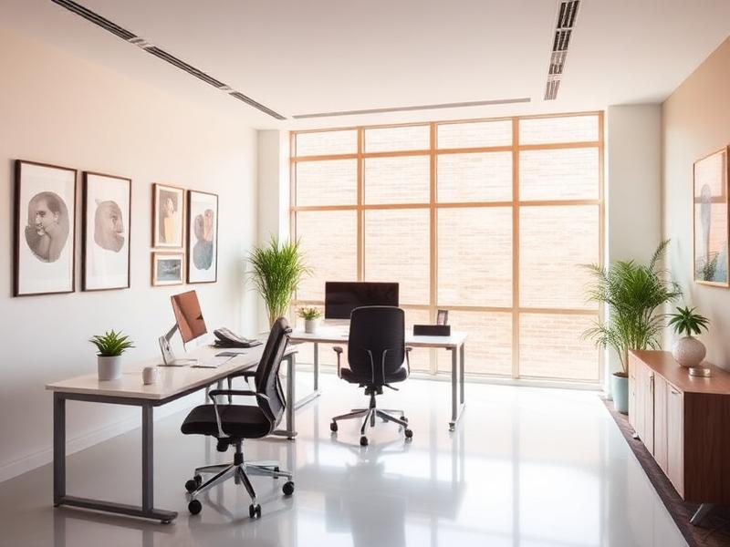 Minimalist executive office workspace